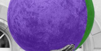 Due mani che sorreggono in alto una sfera, apparentemente senza sforzo. I colori, verde e viola, sono contrastanti ma funzionali, e riprendono sia il logo di Fed.Man, sia il fatto che la coadiuvandone di diversità può creare delle sinergie per trasformare le idee in soluzioni in ambito inclusivo (particolare della scultura 